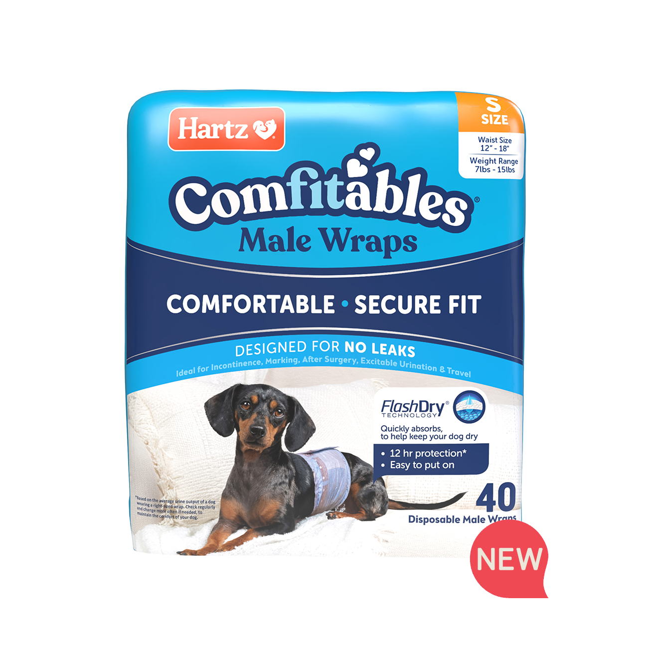 Hartz® Comfitables® Dog Wraps, Size S, 7 - 15 lbs. - 40ct