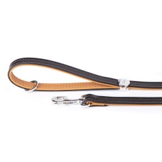 Brown and Ochre Hermitage Leash in Genuine Leather