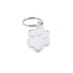 Classic Small White Paw ID Tag
