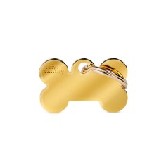 Basic Small Bone ID Tag in Gold-Plated Brass