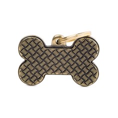 Bronx Big Platform Bone ID Tag in English Brass