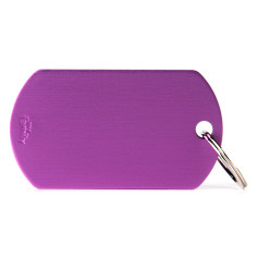 Basic Big Purple Military ID Tag in Aluminum