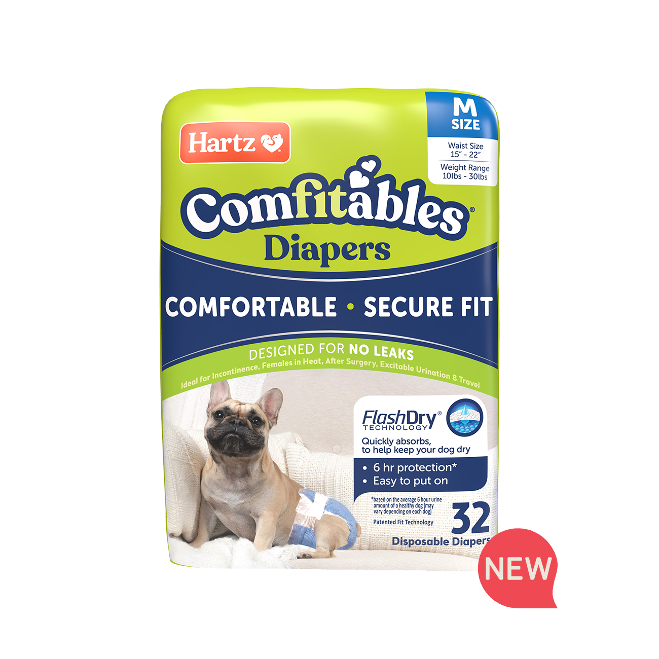 Hartz® Comfitables® Dog Diapers, Size M, 10 - 30 lbs. - 32ct