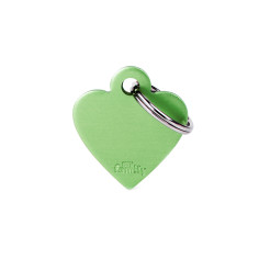 Basic Small Aluminum Green Heart ID Tag