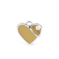 Basic Handmade Small Cappuccino Heart ID Tag