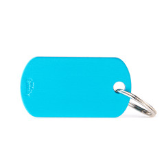 Basic Small Light Blue Military ID Tag in Aluminum