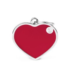 Basic Handmade Big Red Heart ID Tag