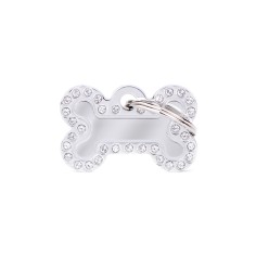Glam Small Bone ID Tag with Rhinestones