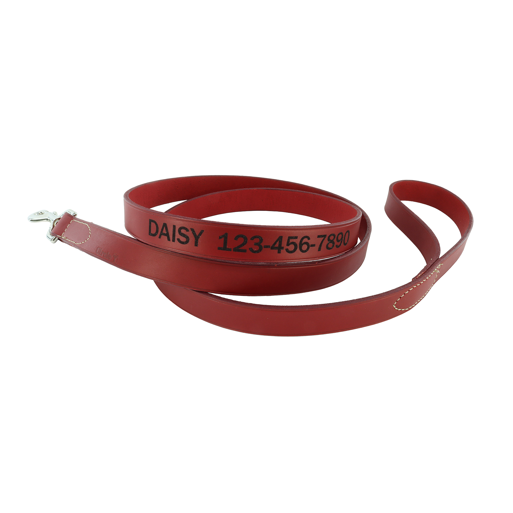 Circle T Oak Tanned Leather Dog Leash - Personalized