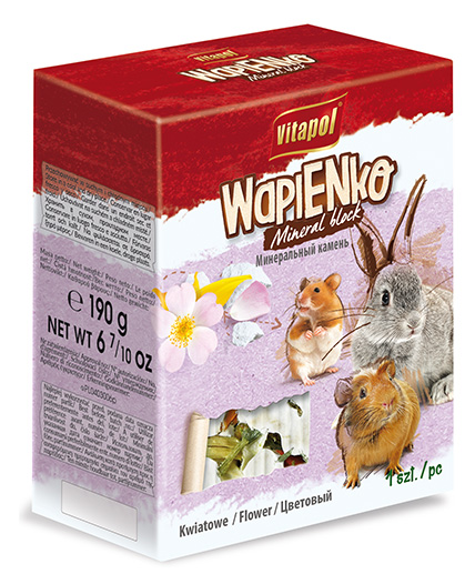 Kostka XL wapienna kwiatowa dla gryzoni i królika 190 g