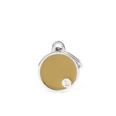 Basic Handmade Small Cappuccino Circle ID Tag