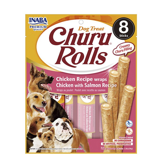 Dog Churu Rolls de pollo con salmón