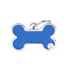 Basic Handmade Big Blue Bone ID Tag
