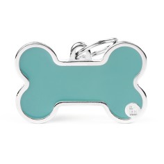 Basic Handmade XL Light Blue Bone ID Tag