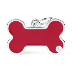Basic Handmade XL Red Bone ID Tag