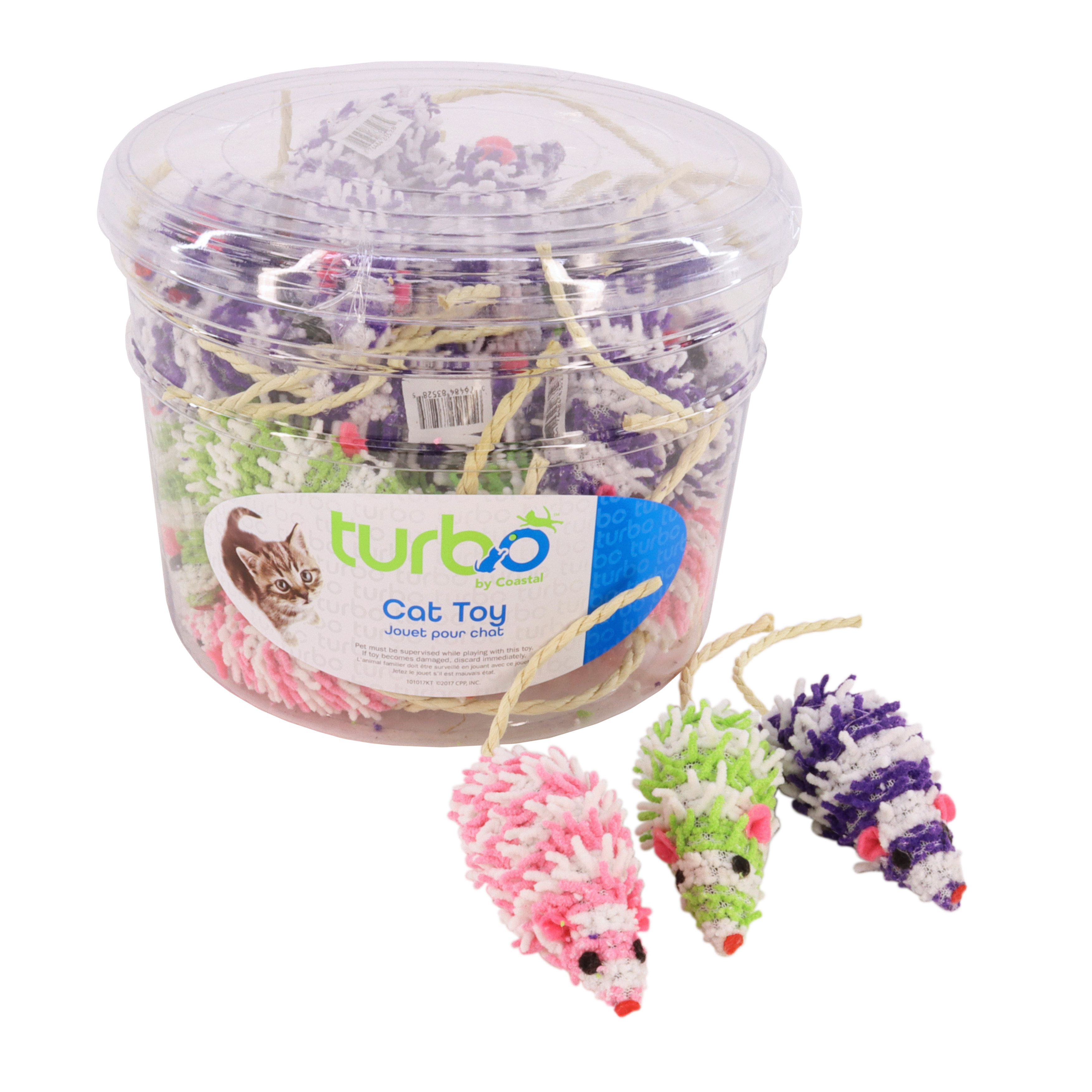 Turbo Mop Mice Bulk Cat Toy Bin
