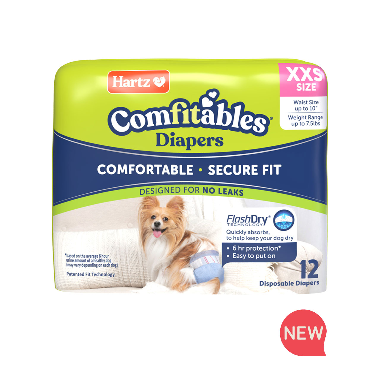Hartz® Comfitables® Dog Diapers, Size XXS, Up to 7.5 lbs. - 12ct