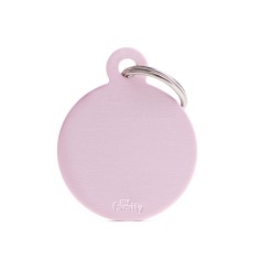 Basic Big Aluminum Pink Circle ID Tag