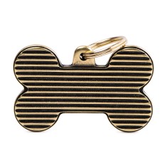 Bronx XL Shutter Bone ID Tag in English Brass