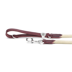 Red Monza Leash in Genuine Leather with Rope
