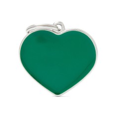 Basic Handmade Big Green Heart ID Tag