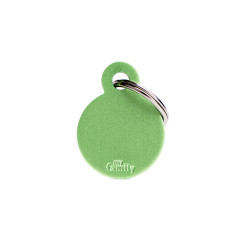 Basic Small Aluminum Green Circle ID Tag
