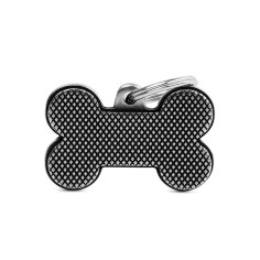 Bronx Big Rhombus Bone ID Tag in Antique Silver