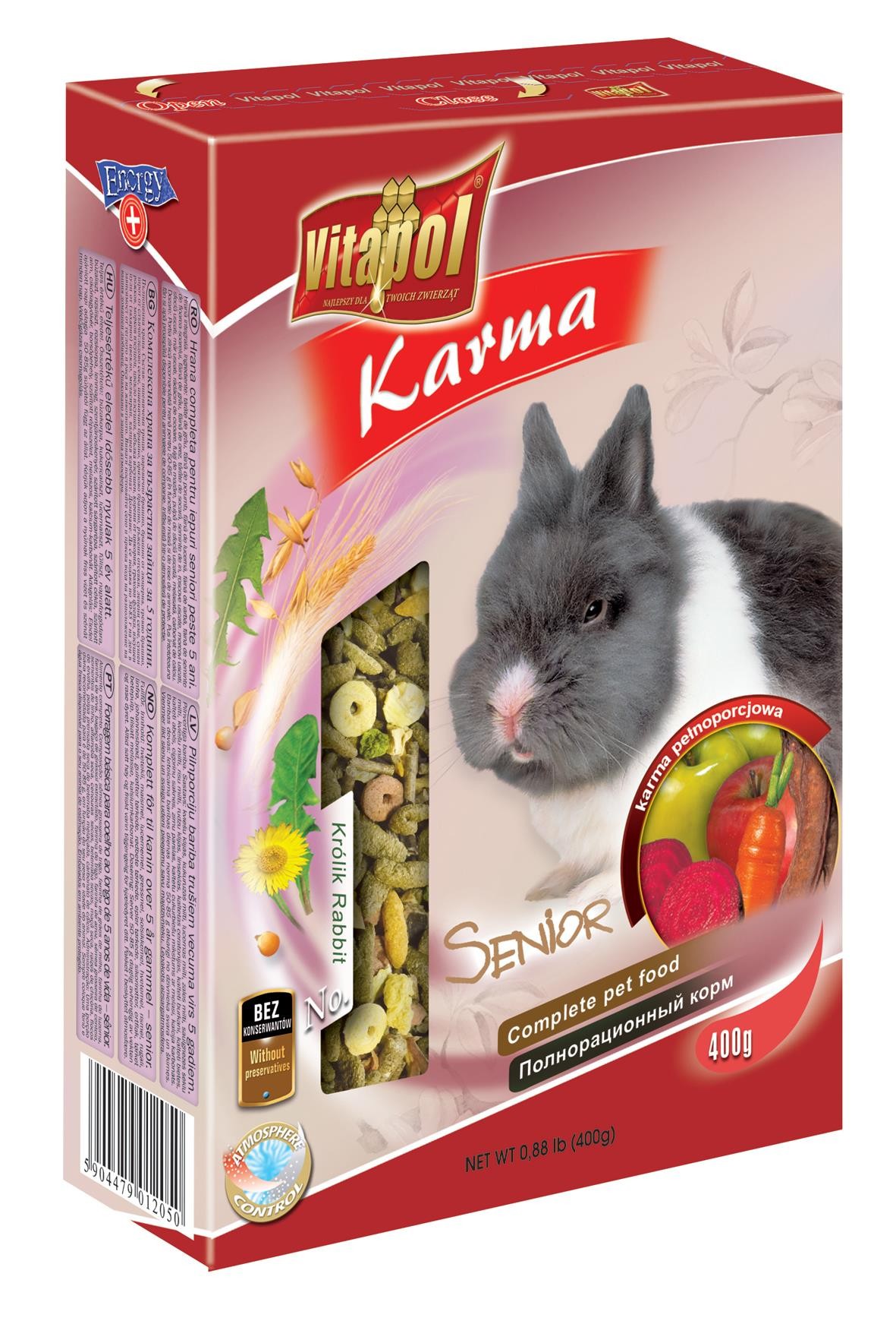Karmeo Premium Senior karma pełnoporcjowa dla królików 400 g
