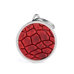 Bronx Tucson Red ID Tag in Genuine Leather