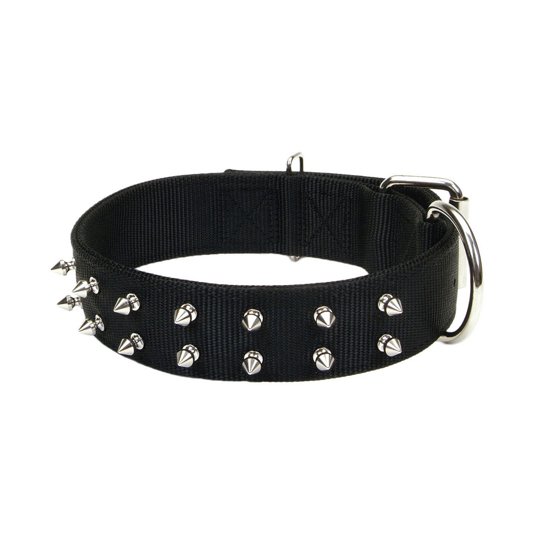 Macho Dog Double-Ply Spiked Dog Collar with Roller Buckle