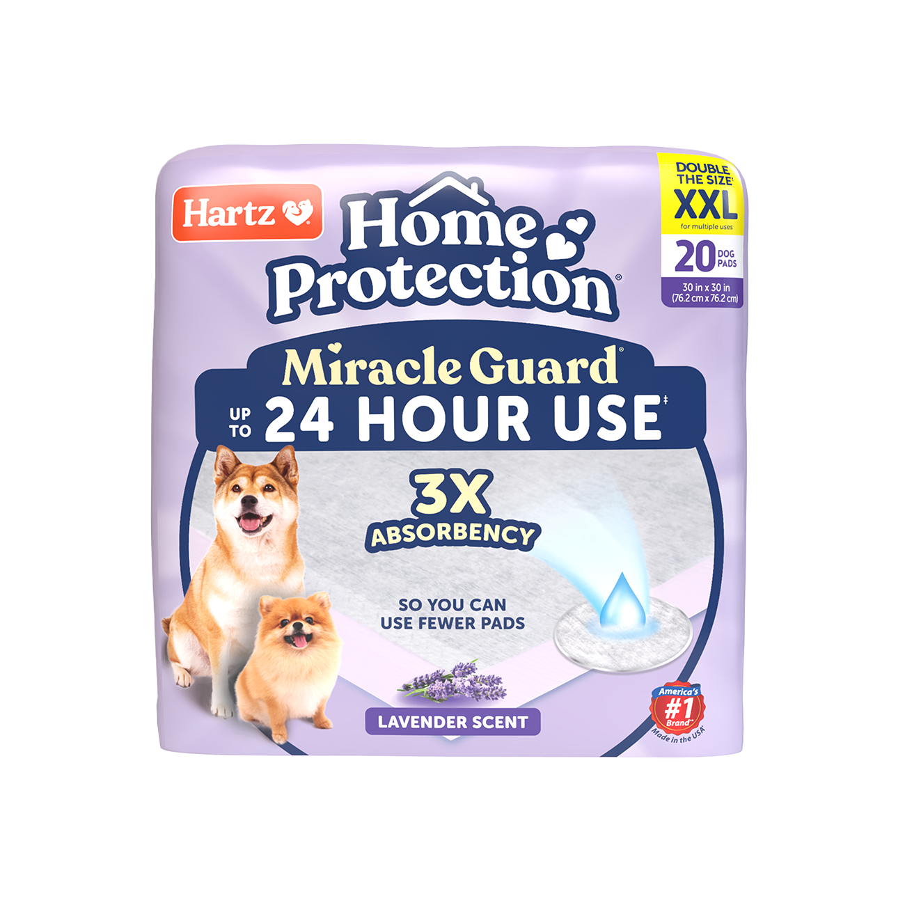 Hartz® Home Protection® Miracle Guard® Lavender Scented Extra Absorbent Dog Pads - XXL - 20 count