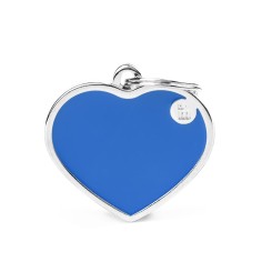 Basic Handmade Big Blue Heart ID Tag