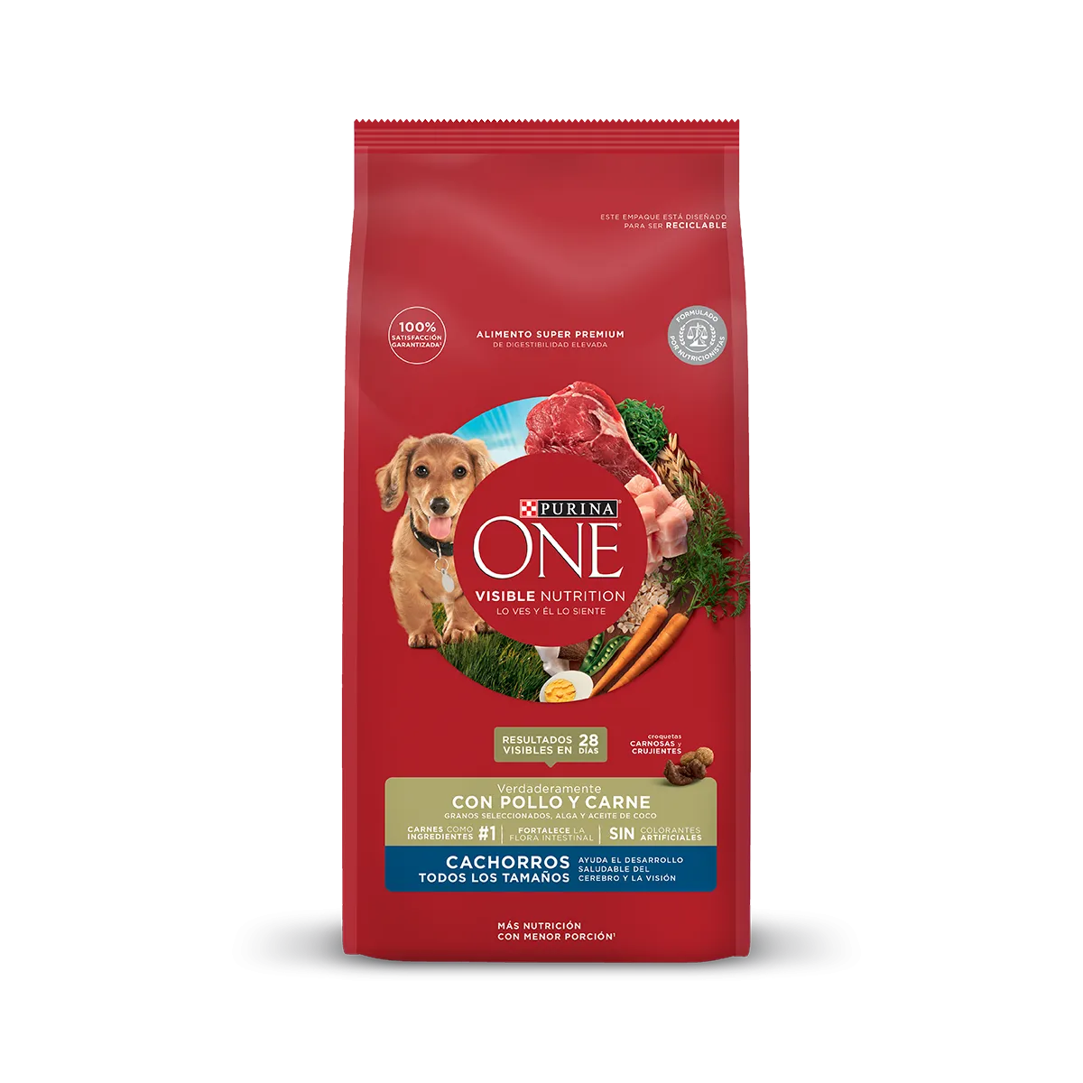 Purina One® cachorros todos los tamaños con pollo y carne