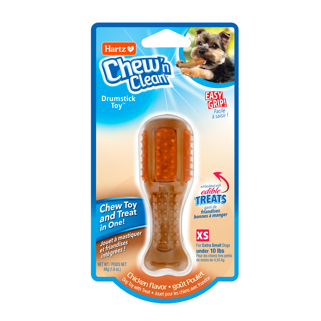 Hartz® Chew 'n Clean® Drumstick Dog Toy - Extra Small