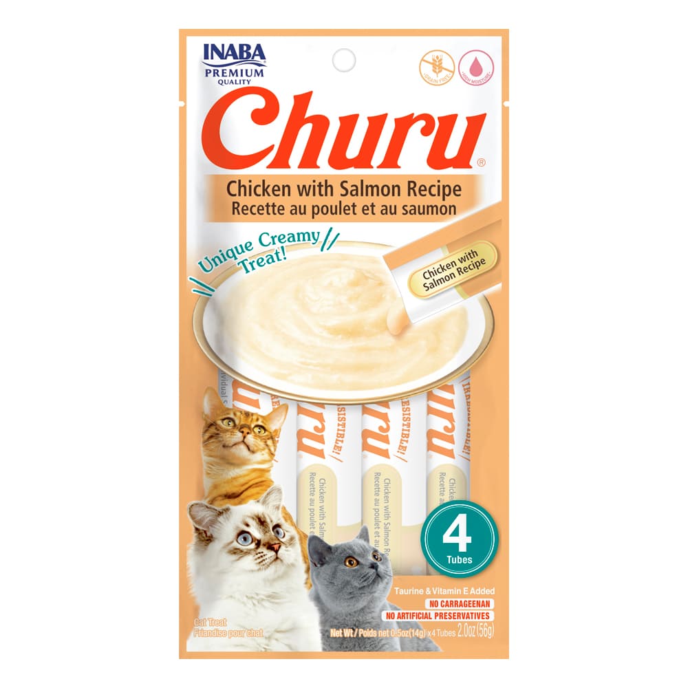 Churu de pollo con salmón