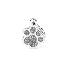 Shine Grey Glitter Paw ID Tag
