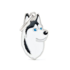Friends Black and White Siberian Husky ID Tag