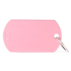 Basic Big Light Pink Military ID Tag in Aluminum