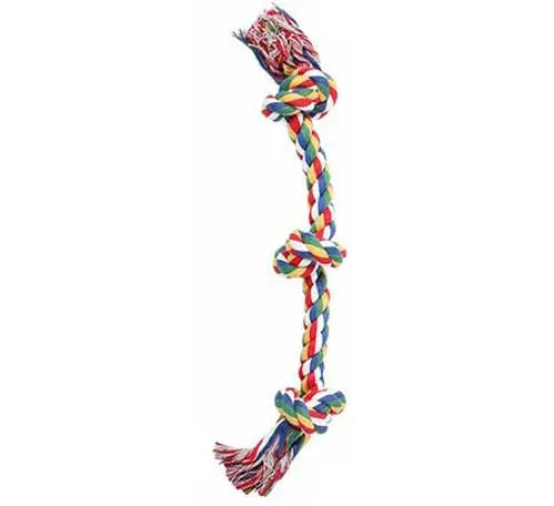 CORDA DESFIADA C/ 3 NÓS COLOR - P 33 CM