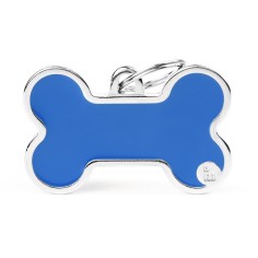 Basic Handmade XL Blue Bone ID Tag
