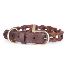 Brown Ascot Collar en Leather