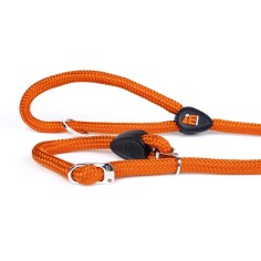 Polyester rope orange no pull dog leash of the memopet collection with NFC technology.