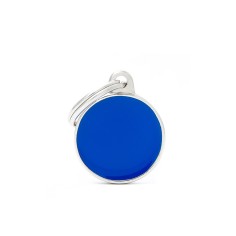 Basic Handmade Small Blue Circle ID Tag