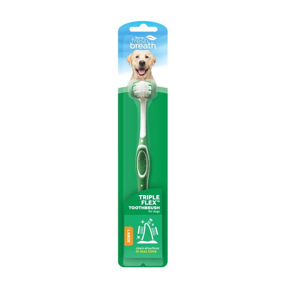 TropiClean Fresh Breath Triple Flex Toothbrush for Large Dogs