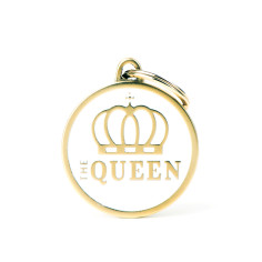Charms Big White Satin "The Queen" ID Tag