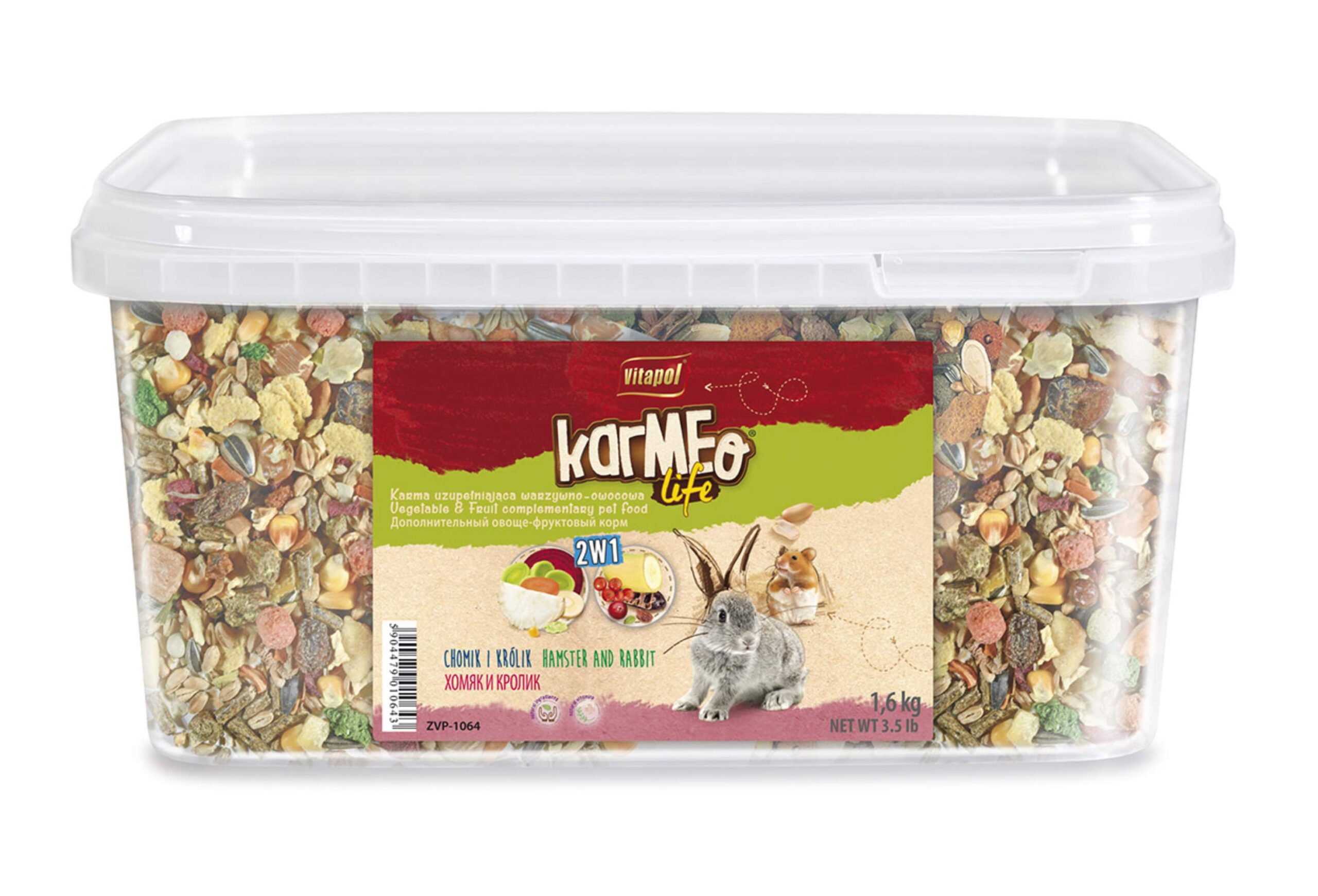 Karmeo Life karma uzupełniejąca 2w1 dla chomika i królika 1,6 kg