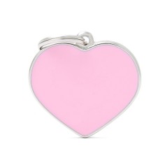 Basic Handmade Big Pink Heart ID Tag