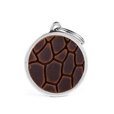 Bronx Tucson Brown ID Tag in Genuine Leather