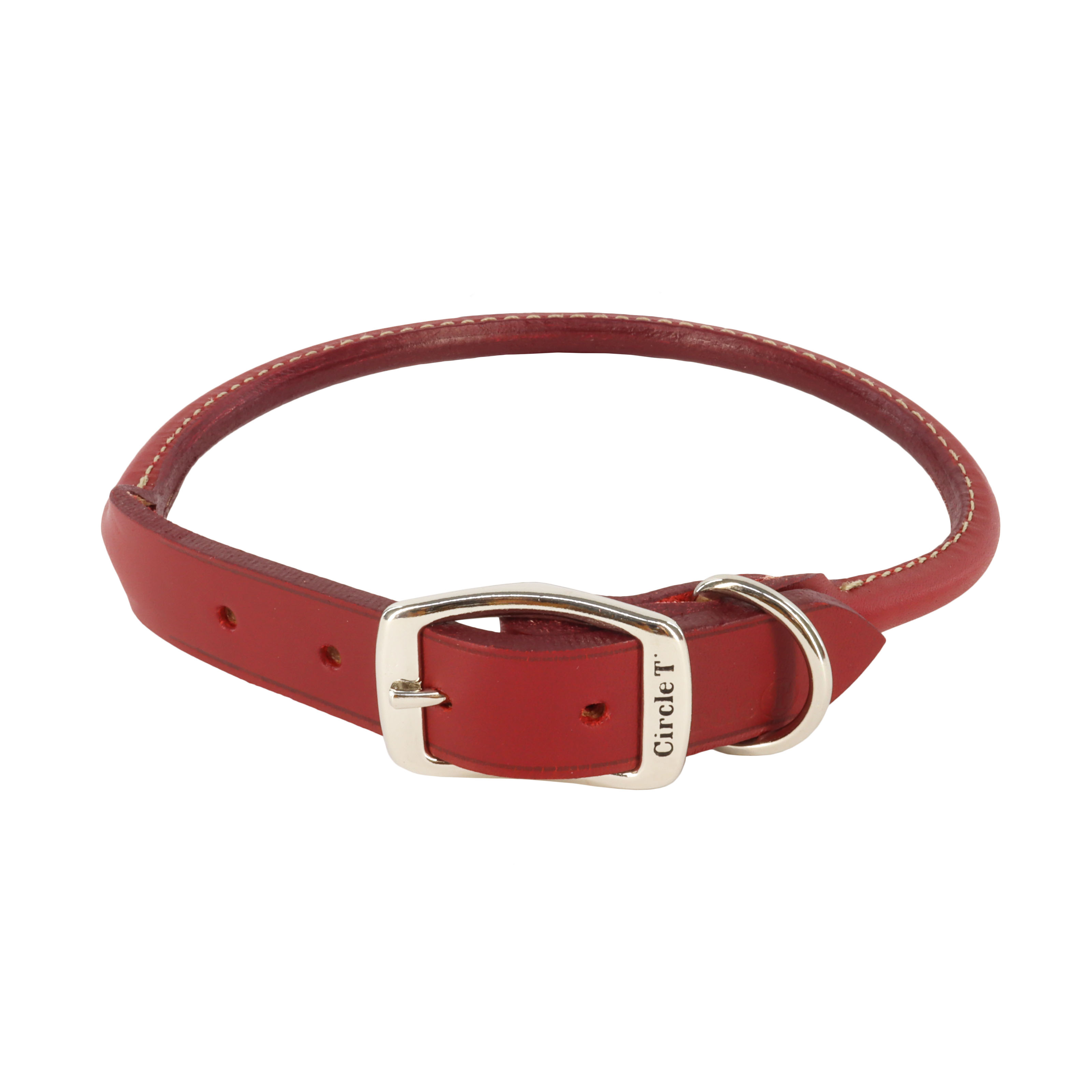 Circle T Oak Tanned Leather Round Dog Collar