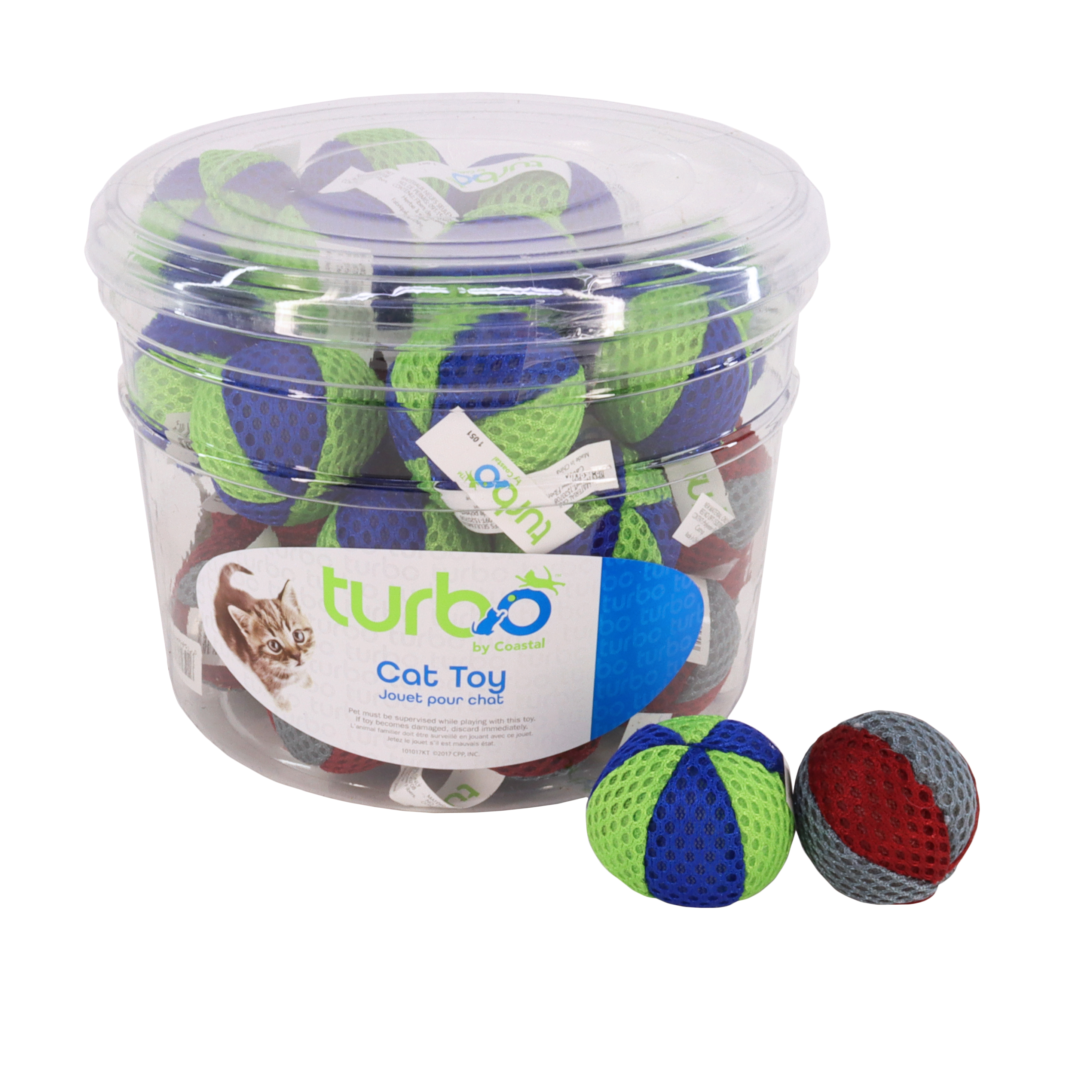 Turbo Beach Balls Bulk Cat Toy Bin